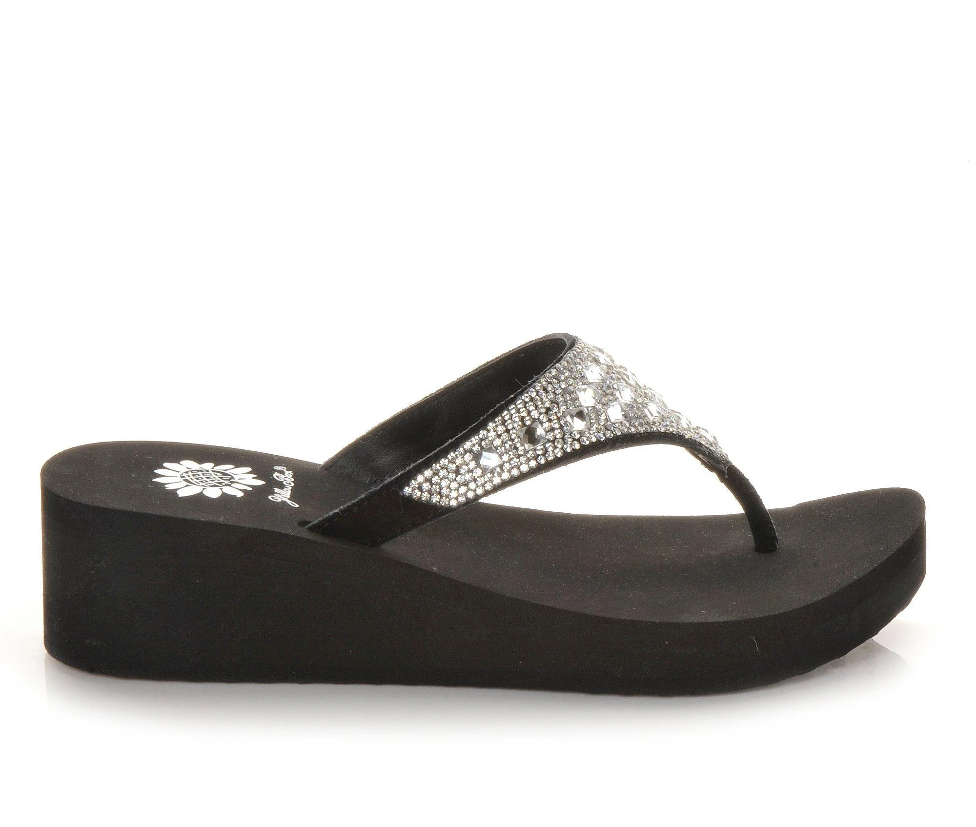 Brand new โ Women's Yellow Box Birder Wedge Flip-Flops Black ๐ฅฐ