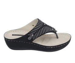 Hot Sale 💯 Women's GC 👟 Shoes Virginia Wedge Flip Flops Black ❤️