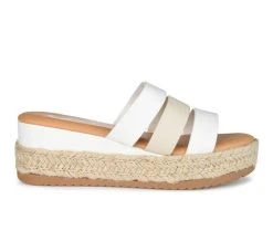 Best Pirce ⌛ Women's Journee Collection Whitty Espadrille Platform Wedges White 💯