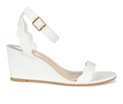 Deals 🌟 Women's Journee Collection Loucia Wedge 🩴 Sandals White 💯
