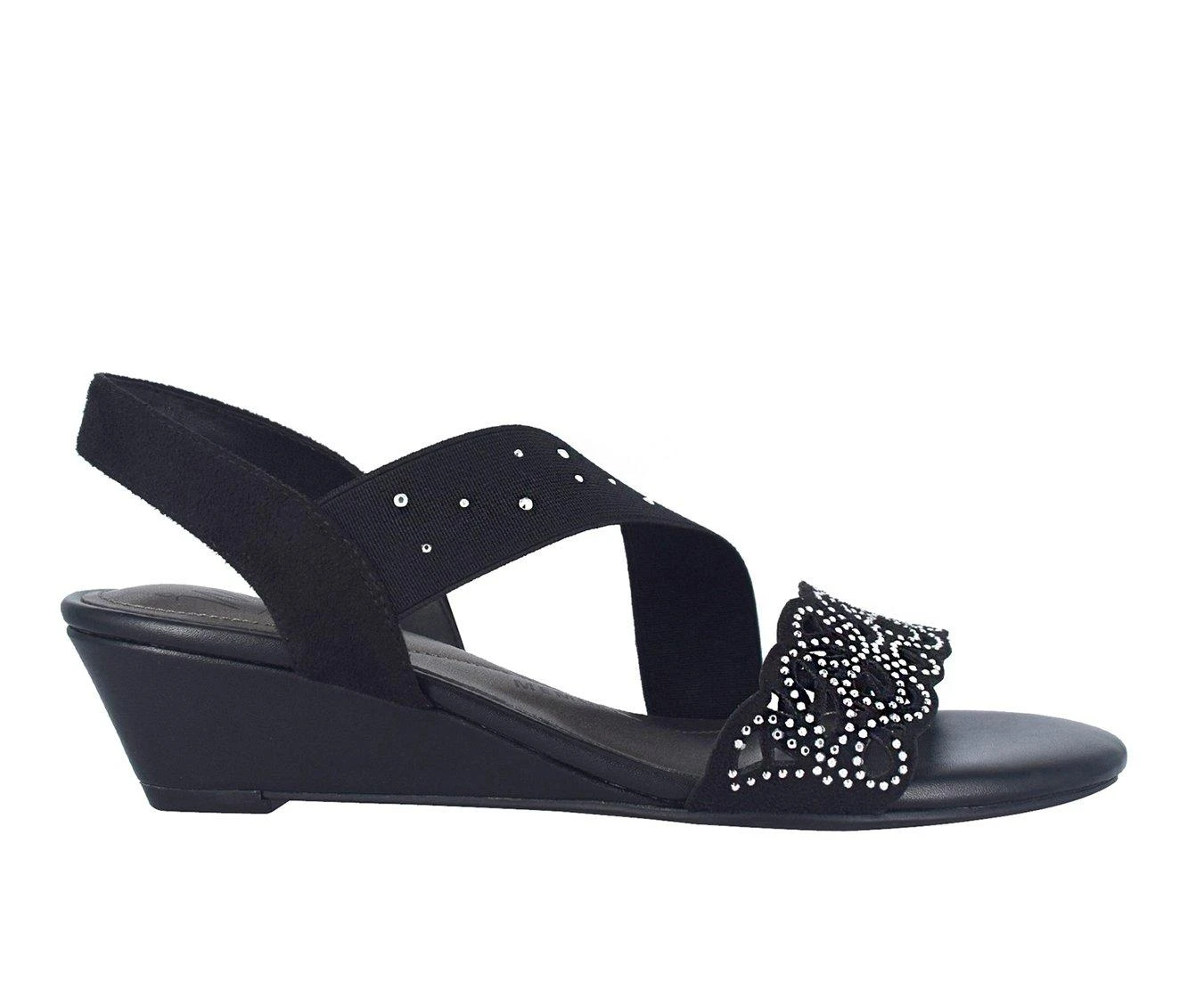 Outlet โ๏ธ Women's Impo Gatsby Laser Wedge ๐ฉด Sandals Black ๐คฉ - Image 2