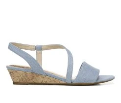 Best Sale 😀 Women's LifeStride Yasmine Wedge 🩴 Sandals Light Blue 🔔