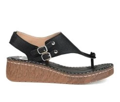 Buy 🛒 Women's Journee Collection McKell Wedge 🩴 Sandals Black 👏