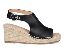 Buy ❤️ Women's Journee Collection Crew Espadrille Wedges Black 🤩