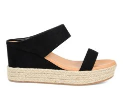 Flash Sale 💯 Women's Journee Collection Alissa Espadrille Wedges Black 🎉