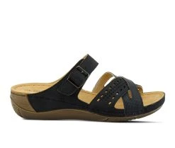 Budget ✔️ Women's Flexus Denia Footbed 🩴 Sandals Black 🛒