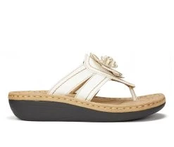 Budget 🔔 Women's Cliffs By White Mountain Carnation Wedge Flip-Flops White 🔔