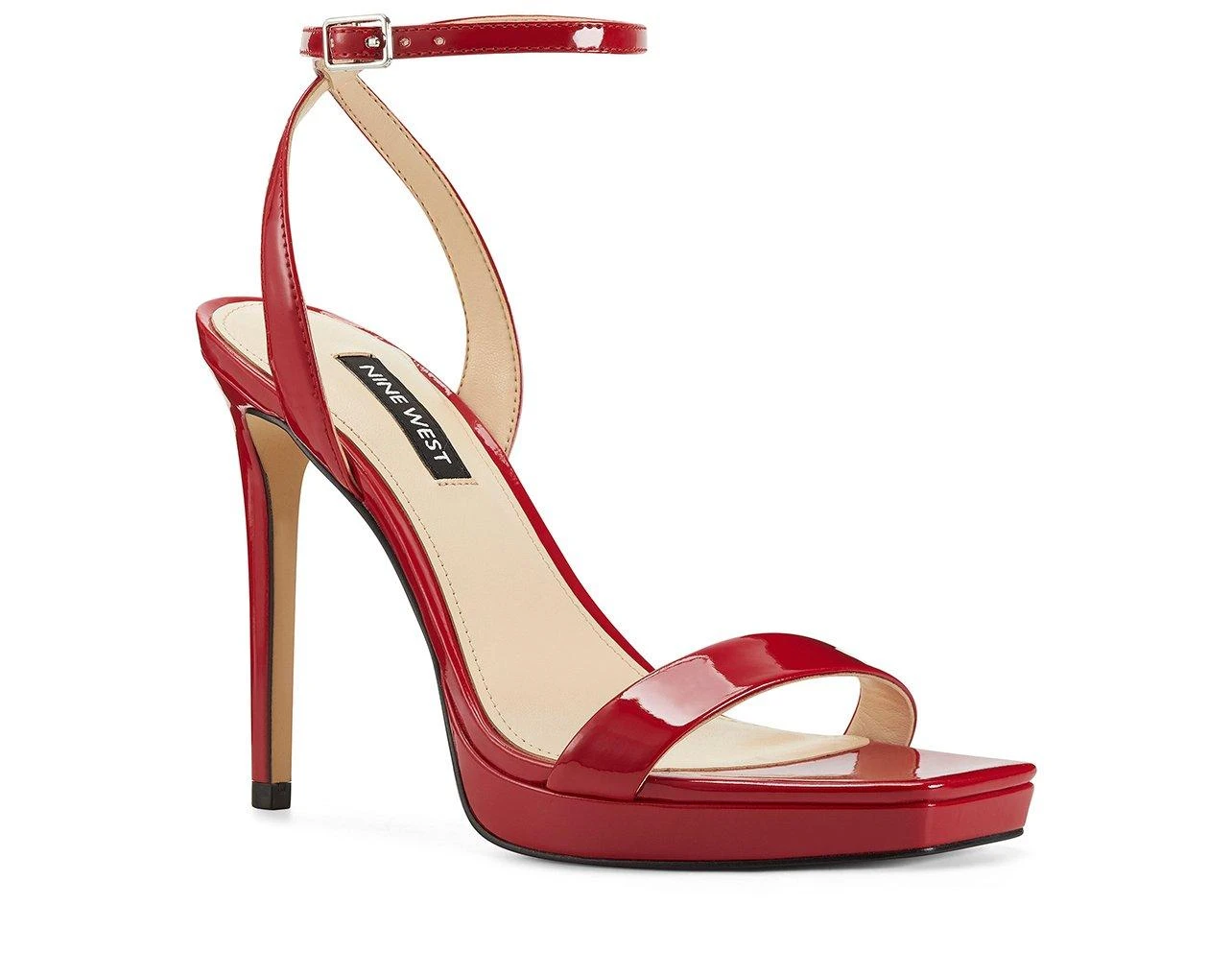 Promo ๐ Women's Nine West Zadie ๐ Dress ๐ฉด Sandals Dark Red Patent ๐ - Image 3