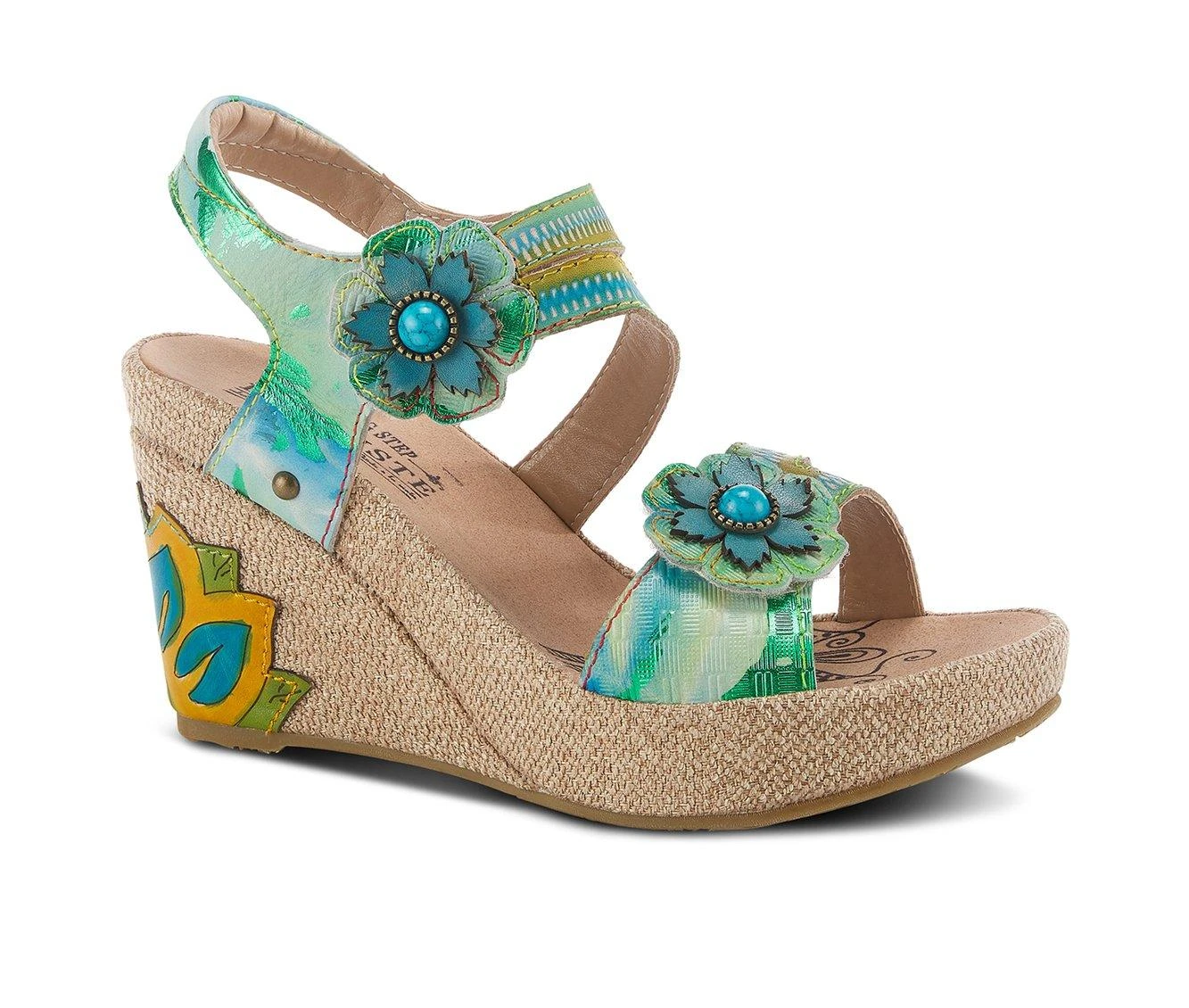 Best deal 😀 Women's L'Artiste Karnit Wedge 🩴 Sandals Mint Green ⭐ - Image 3