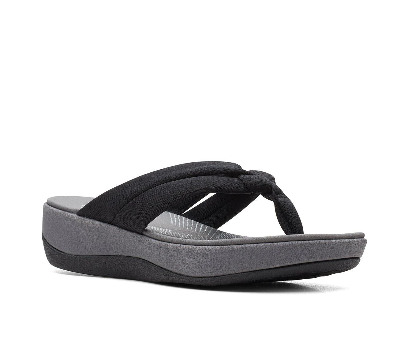 New โ๏ธ Women's Clarks Arla Kaylie Flatform Flip-Flops Black โจ - Image 3