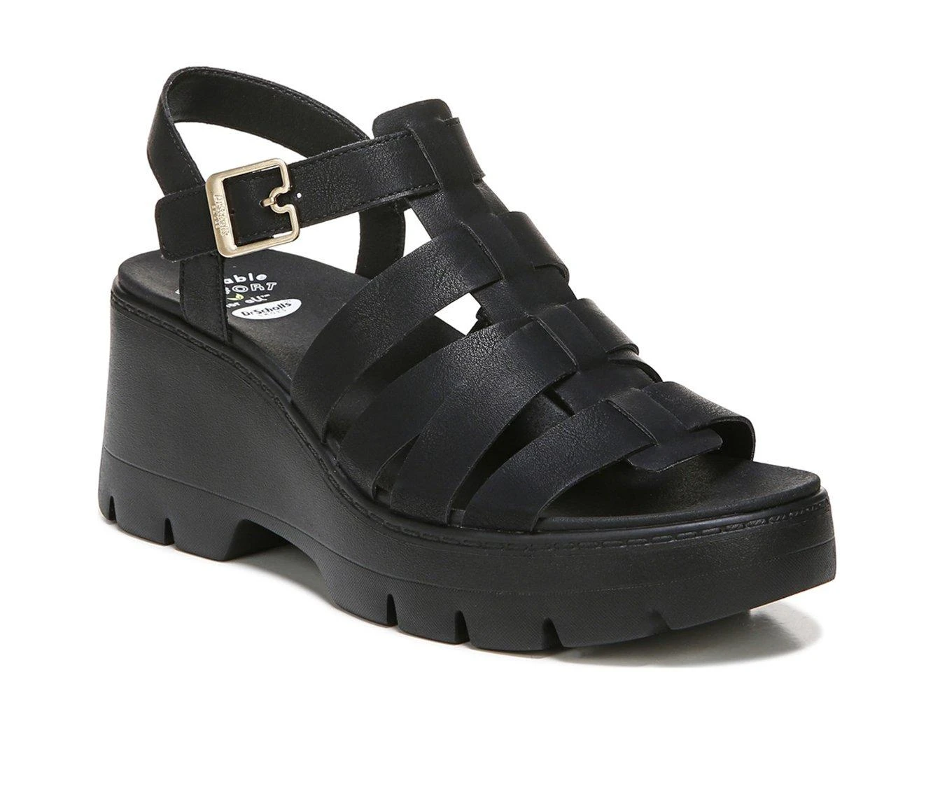 Hot Sale โ๏ธ Women's Dr. Scholls Check It Out Platform Wedge ๐ฉด Sandals Black ๐ - Image 3