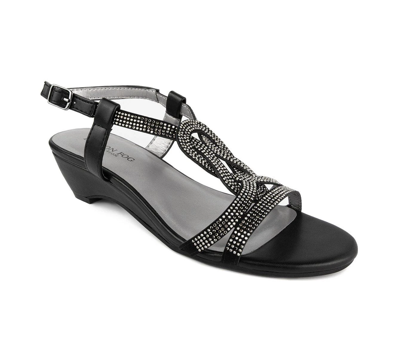 Deals ✔️ Women's London Fog Meadow Wedge 🩴 Sandals Black 🌟 - Image 3
