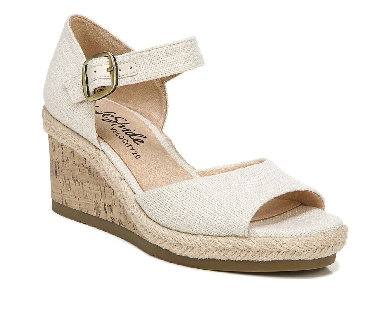 Buy ๐ Women's LifeStride Go For It Sustainable Wedge ๐ฉด Sandals Cream ๐ฅฐ - Image 3