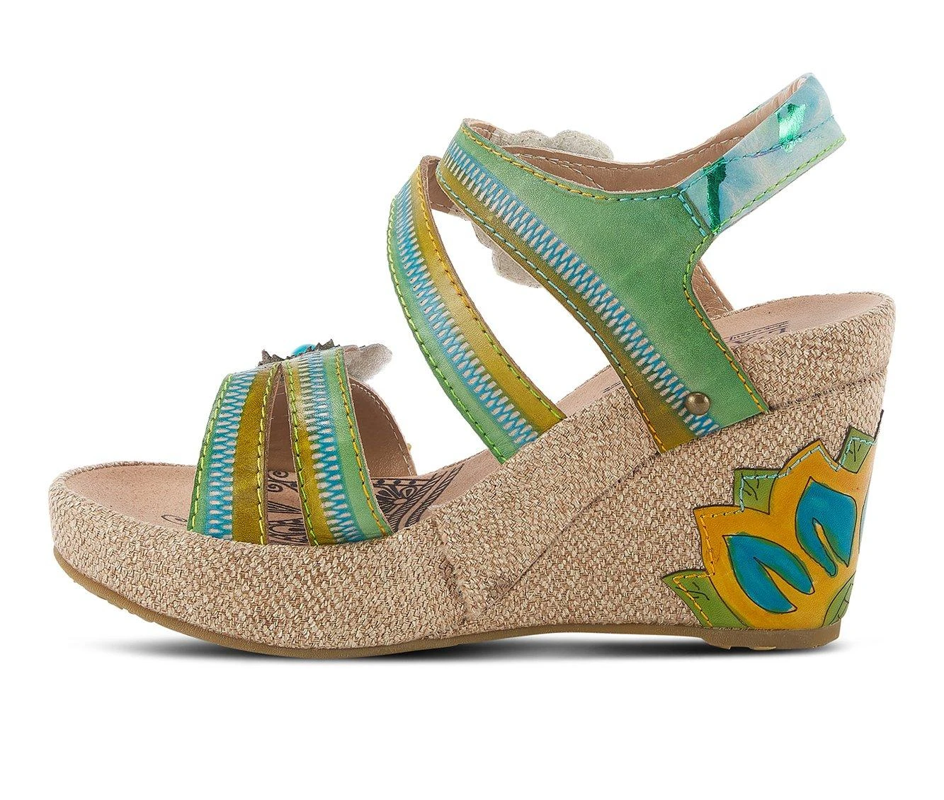 Best deal 😀 Women's L'Artiste Karnit Wedge 🩴 Sandals Mint Green ⭐ - Image 4