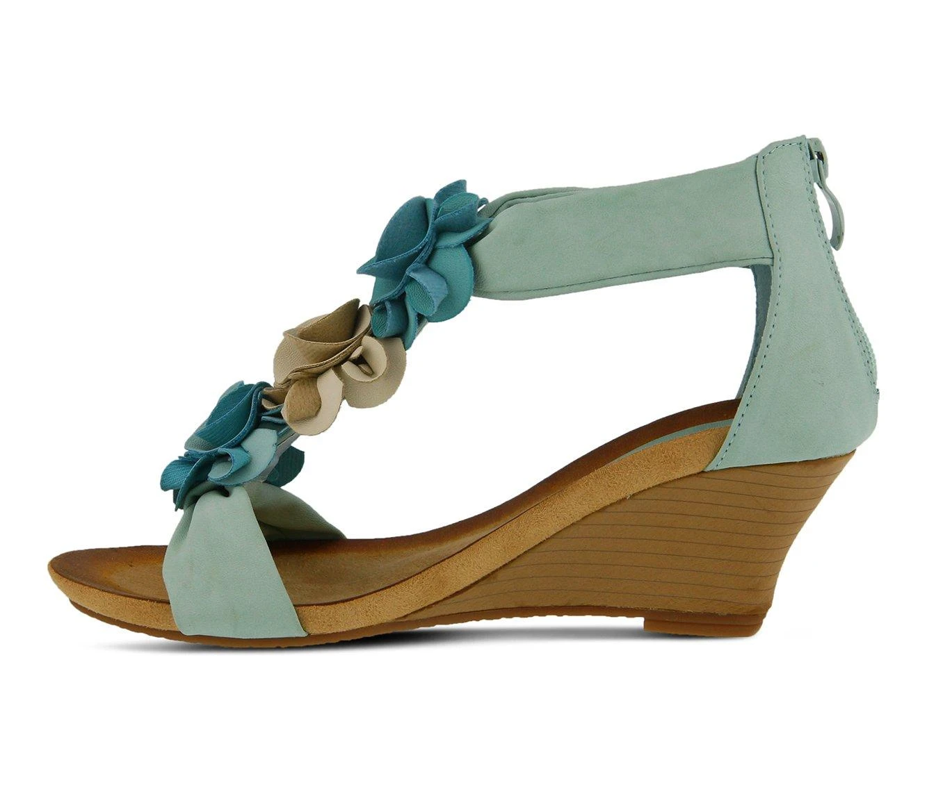 Hot Sale 🔥 Women's Patrizia Harlequin Multi Wedge 🩴 Sandals Aqua 🎉 - Image 4