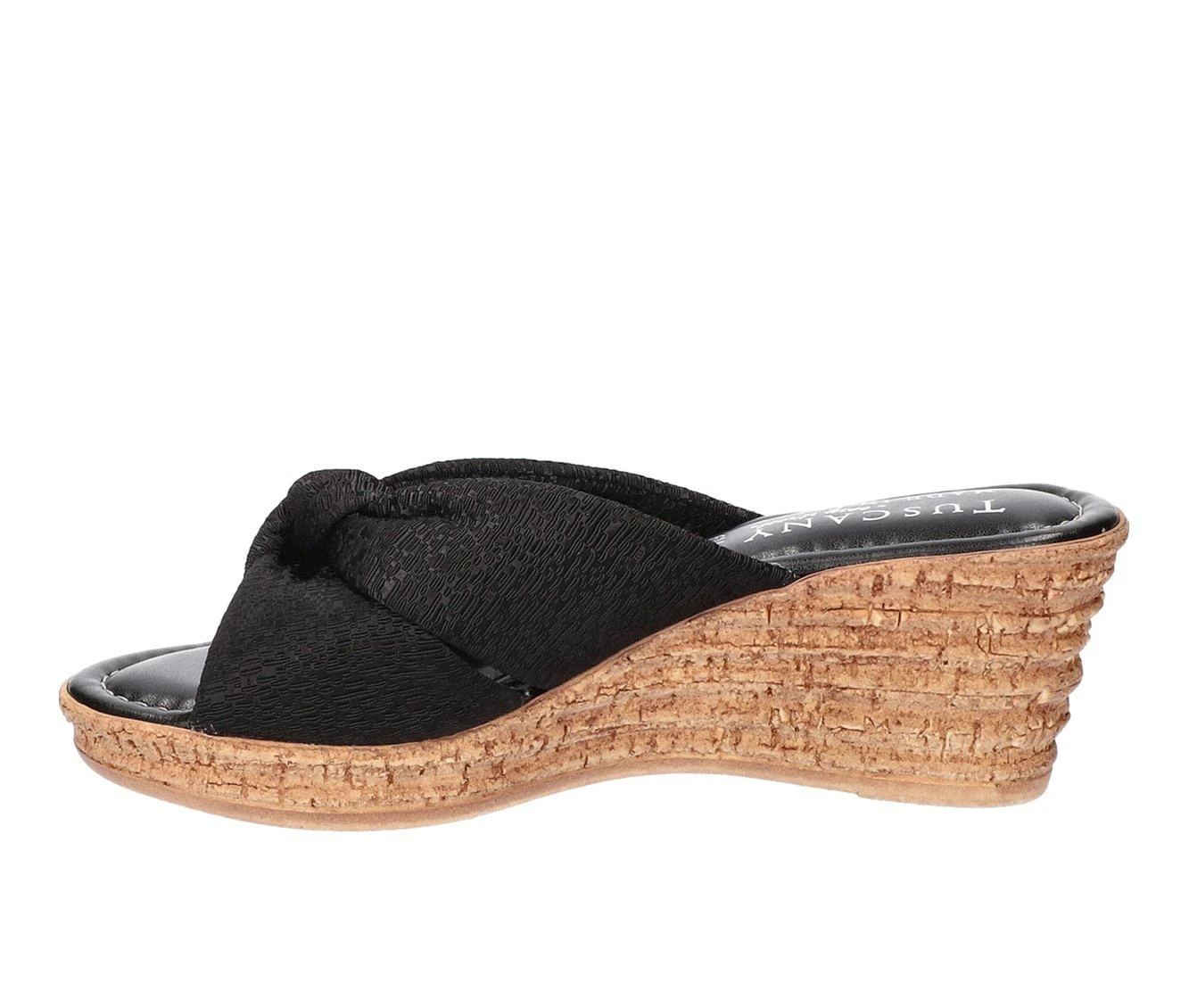 Best Pirce 🤩 Women's TUSCANY BY EASY STREET Jolanda Wedges Black Crepe 🌟 - Image 4