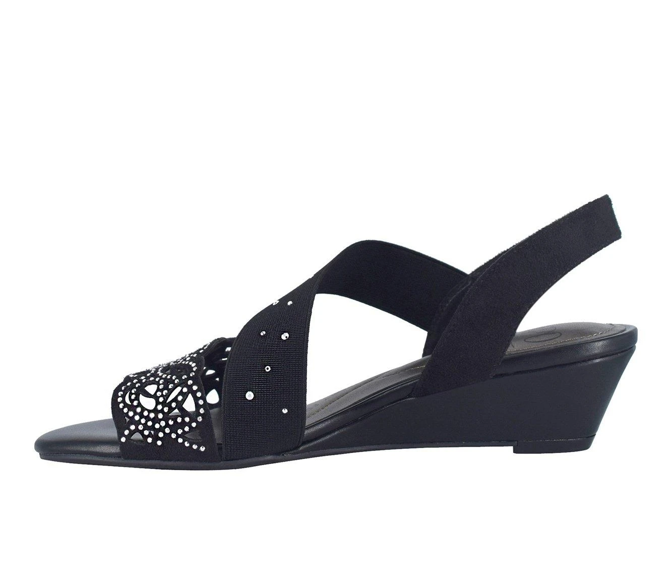Outlet โ๏ธ Women's Impo Gatsby Laser Wedge ๐ฉด Sandals Black ๐คฉ - Image 4